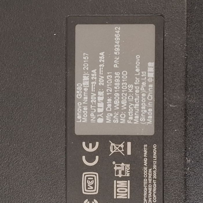 Ноутбук Lenovo g580