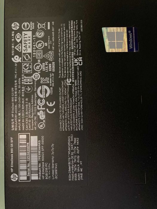 HP EliteDesk 800 G5 SFF | i5-9500 | 8GB DDR4 | 256GB NVMe | DVDRW