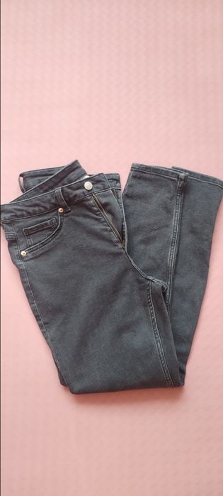 Blugi skinny, talie înaltă, H&m, gri închis, mărimea 42