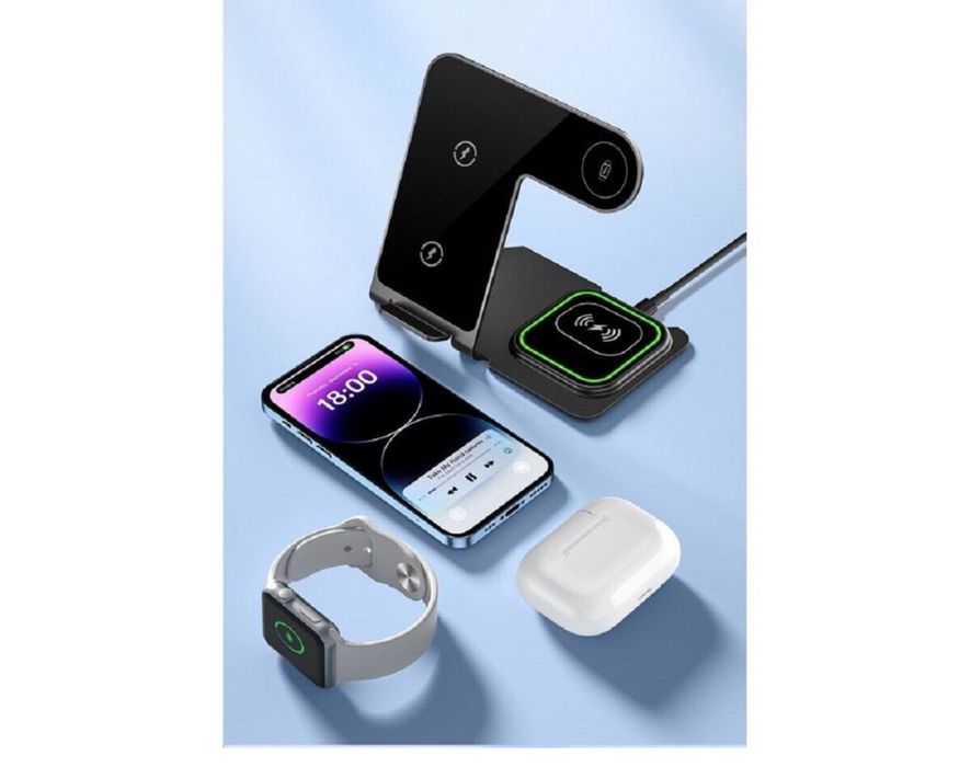 Incarcator Stand Birou Wireless Telefon / Casti / Ceas Iphone Apple