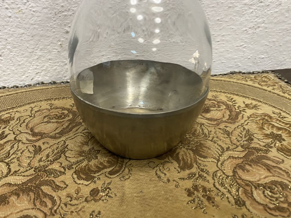 Винтидж гарафа стъкло и калай Италия 1955 1965