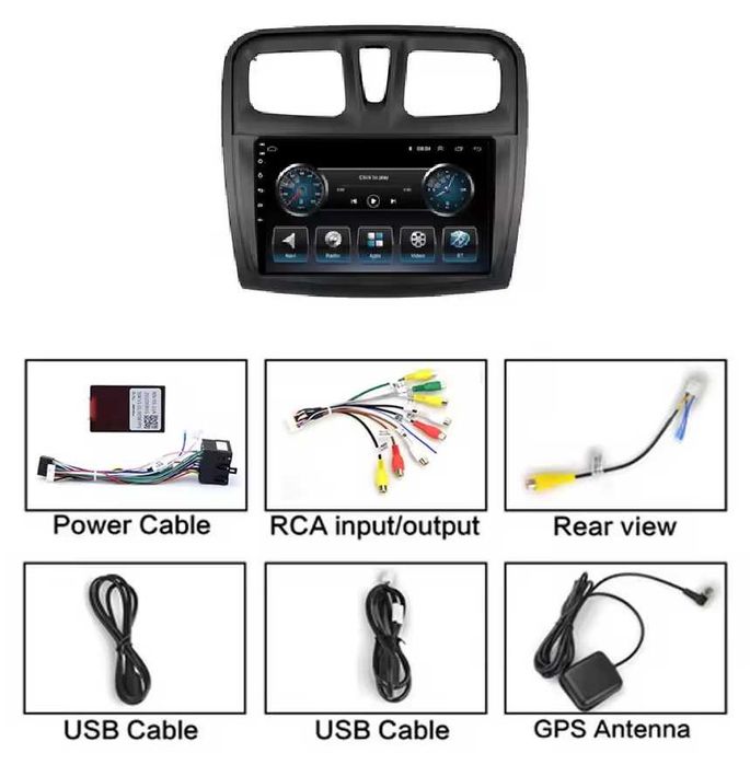 Мултимедия за Dacia Sandero Logan Renault Навигация Android 2DIN ДИН
