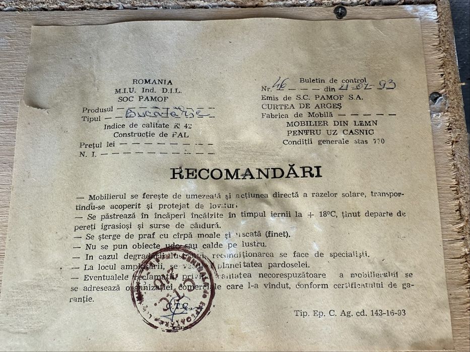 Mobila Lemn Pin 1993