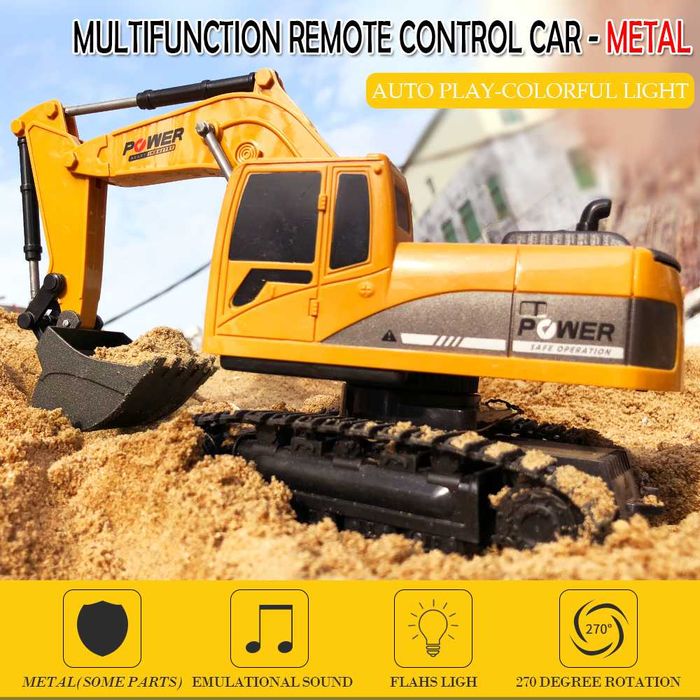 Багер с дистанционно управление 1:16 AiJH, Жълт