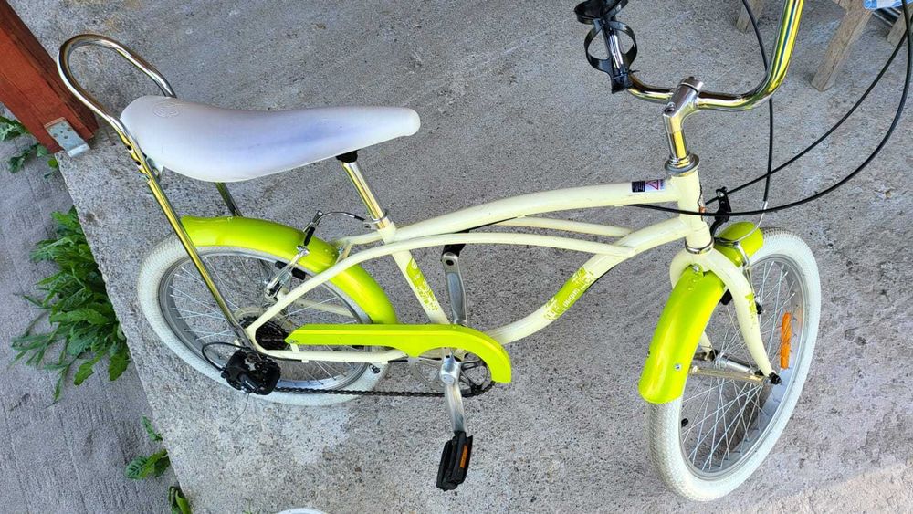 Bicicletă Pegas Strada Mini 20” 7S Shimano Tourney – crem/verde – stare foarte bună