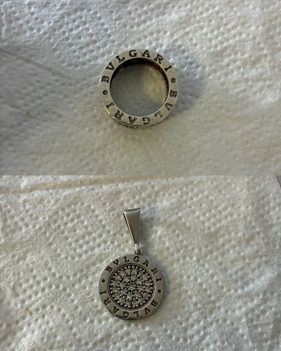 Inel argint dama Bvlgari, pandantiv Bvlgari