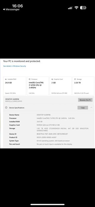 Sistem desktop ASUS M32CD-RO037D Intel Core I7 geforce GtX 960 2gb