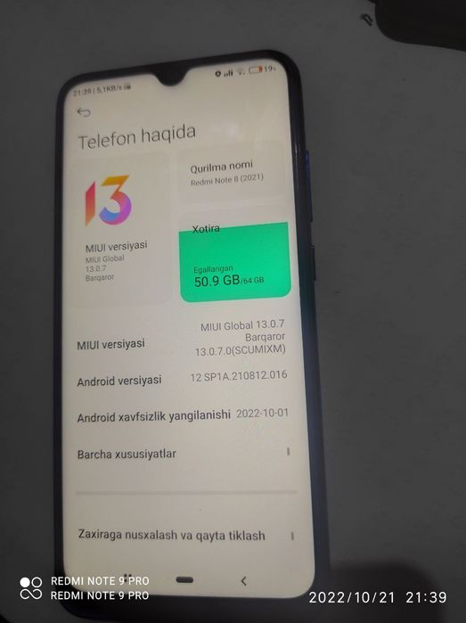 Redmi note 8 (2021)