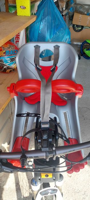 Детско столче BELLELI FRECCIA B-FIX сиво за рамка на велосипед колело