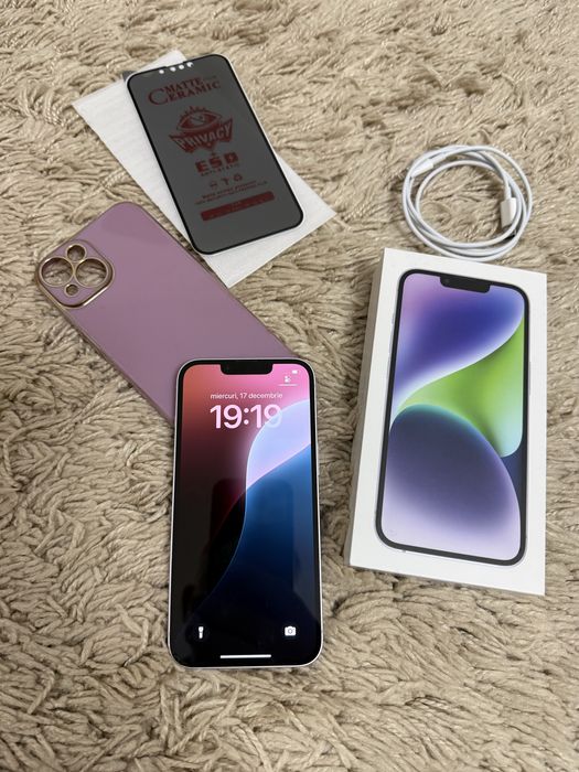 Iphone 14 purple 128 g  liber retea