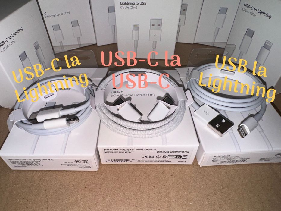 Cablu iPhone usbc-usbc   usbc-Lightning  usb-Lightning