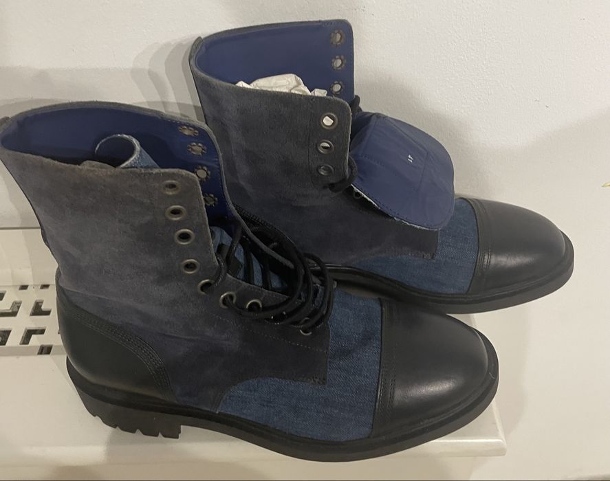 Ghete piele + denim noi