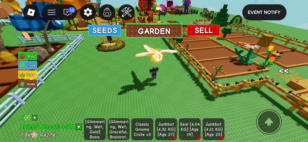 Grow A Garden питомцы roblox