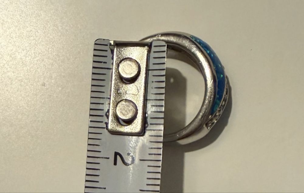 Inel argint 925 cu inlay de opal cu zirconiu