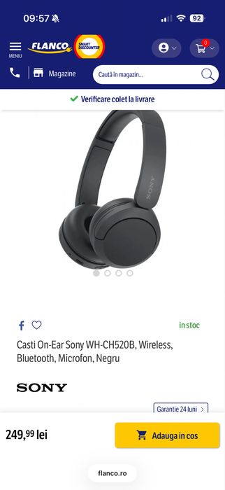 Caști Sony On-Ear Sony