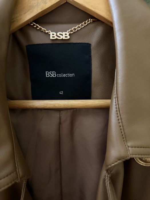 Geaca din imitatie piele maro BSB