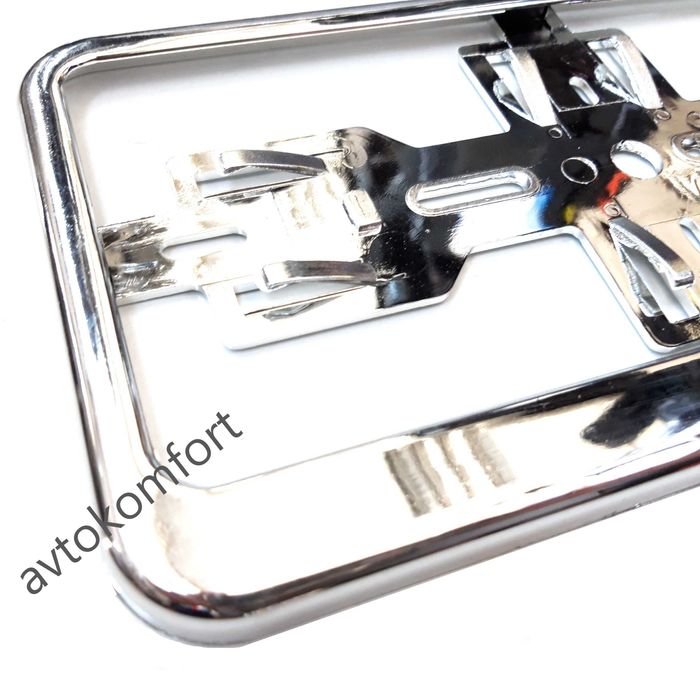 Хромирана Поставка Регистрационен Номер Черен Пластмасова За Автомобил