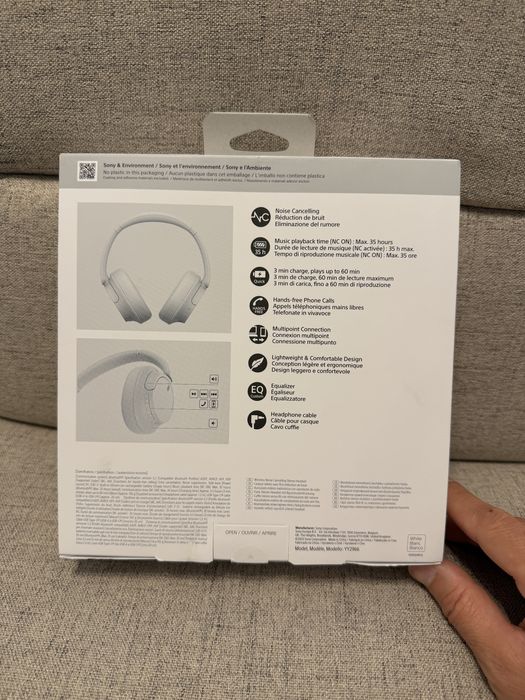 Casti Over the Ear Sony WH-CH720N, white, noi, sigilate