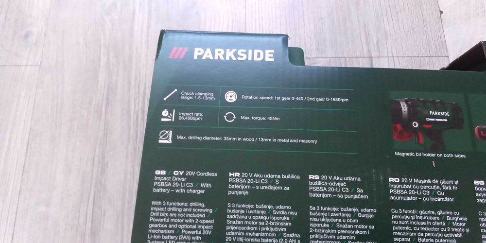 Autofiletanta Parkside 20V  3 ani garantie