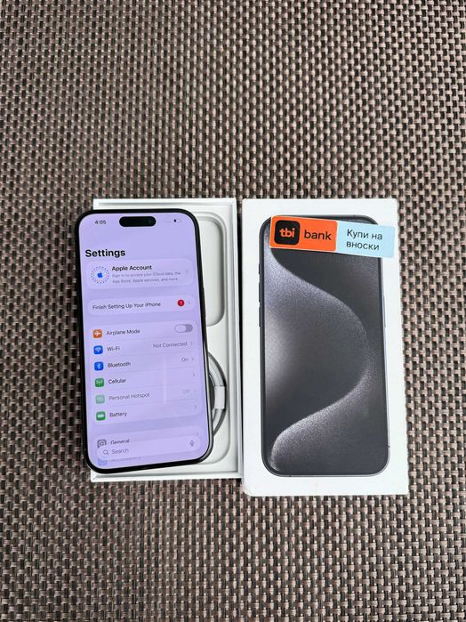 1TB! iPhone 15 Pro *Лизинг от 55лв/м Black Titanium 1000GB ! черен