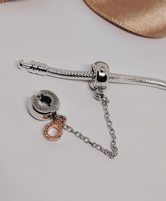 Lanț de siguranță Nou Pandora Crown Silver S925 Ale