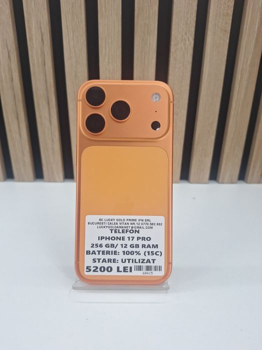 IPhone 17 pro 256Gb 100% Baterue (15 C ) Garantie/Factura #60415