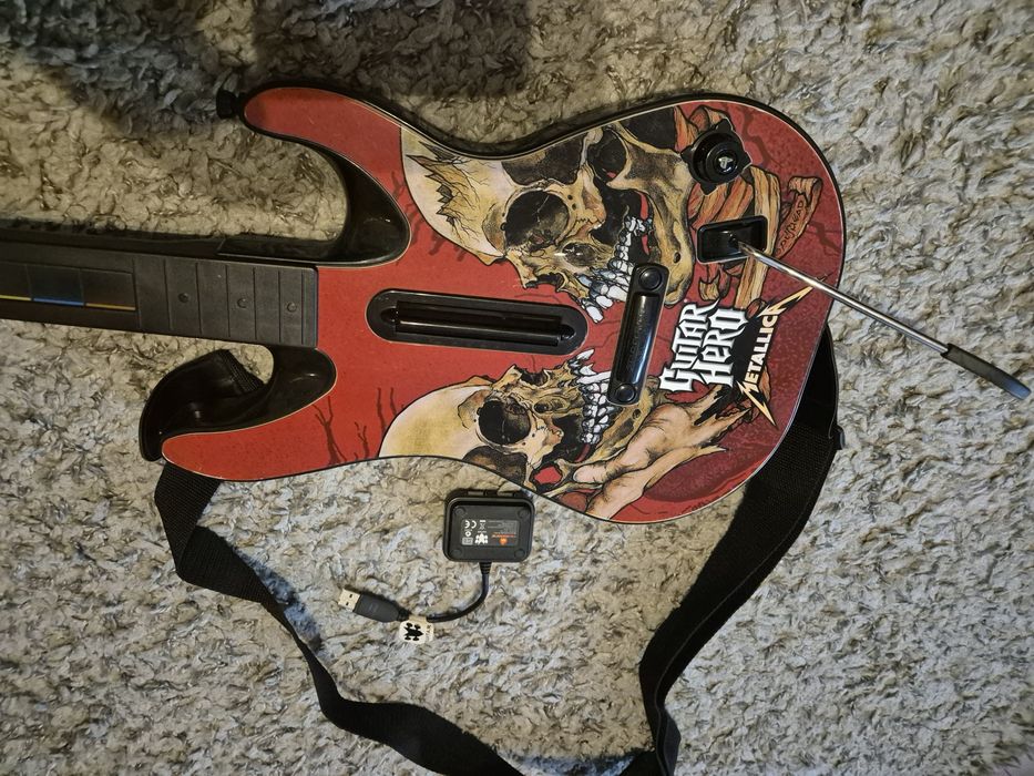 Controller guitar Hero ptr  PlayStation 3 ps3 ps 3 wireless complet cu dongle, Chitara model Les Paul,
