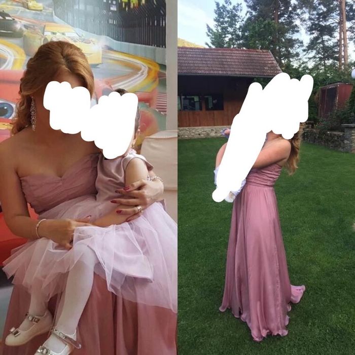 Rochie matase roz pudra