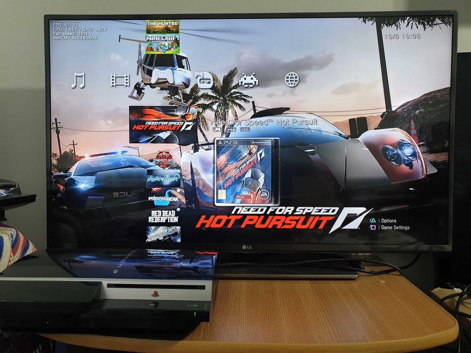 PS3 modat CFW 250 GB + 40 jocuri (GTA V, Spider-Man, FIFA 19, NFS)