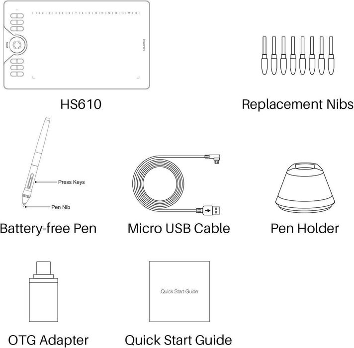 Графичен таблет HUION HS610 10x6.25 8192 нива