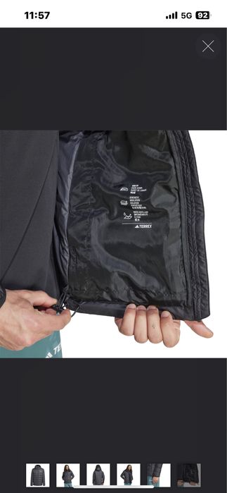 Пухено яке adidas TERREX Multi Light Down Hooded Jacket - black