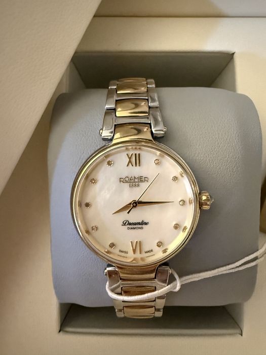 Ceas Roamer de dama, cu diamante si 2 tonuri