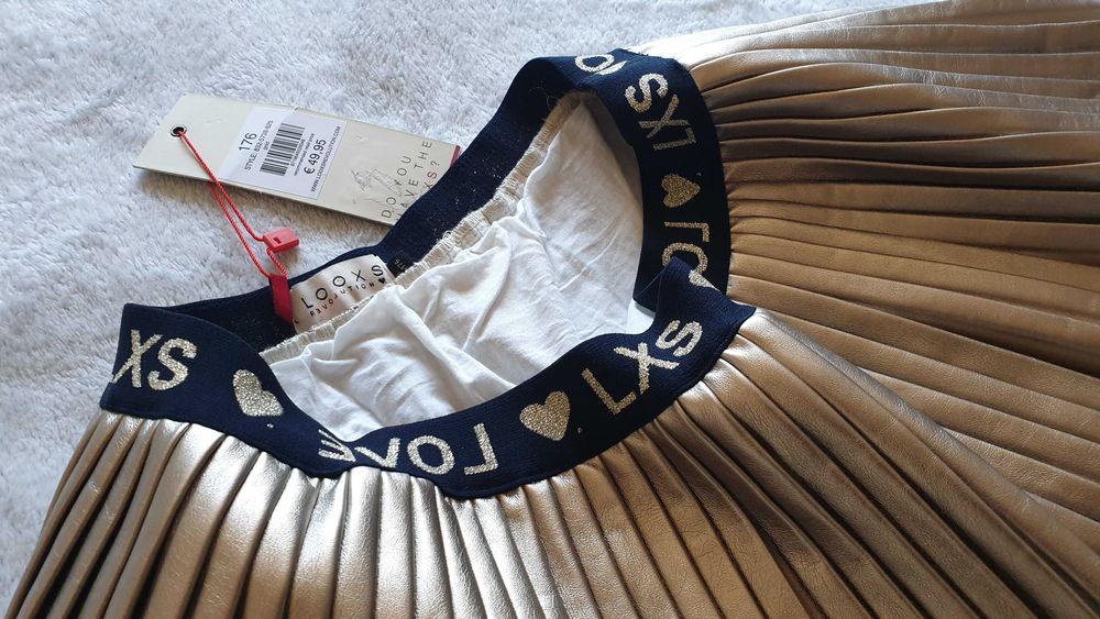 Fusta aurie LOOKS Revolution, cu pliuri. S/ M