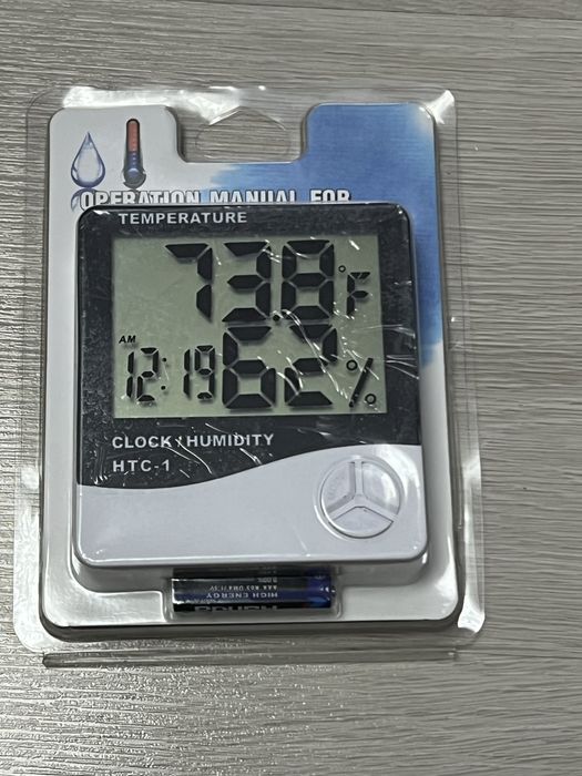 Termometru si higrometru digital de camera cu design extra-plat alb