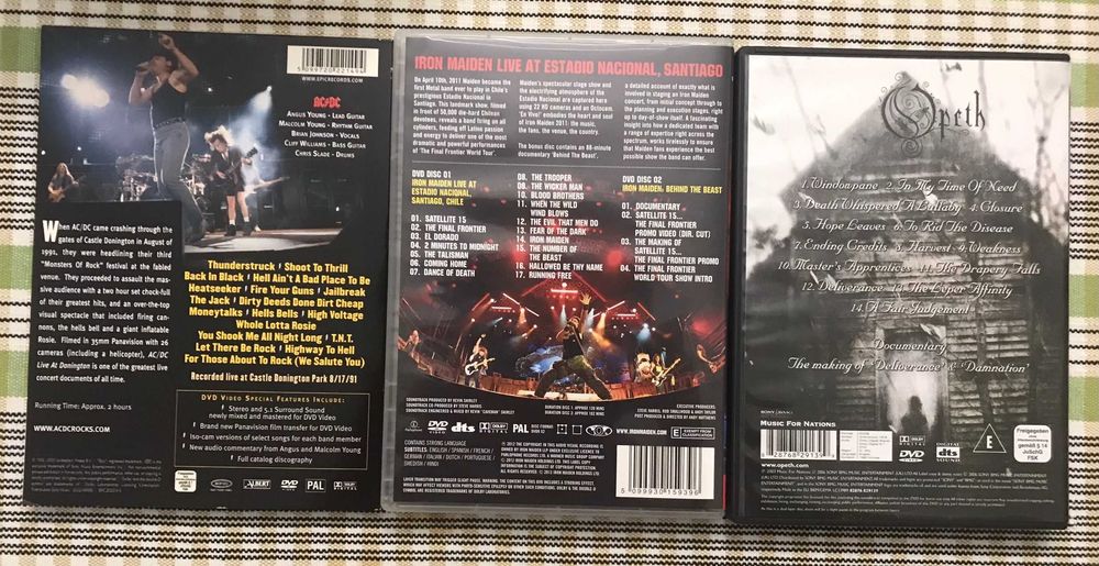 DVD-uri AC/DC, Iron Maiden, Opeth