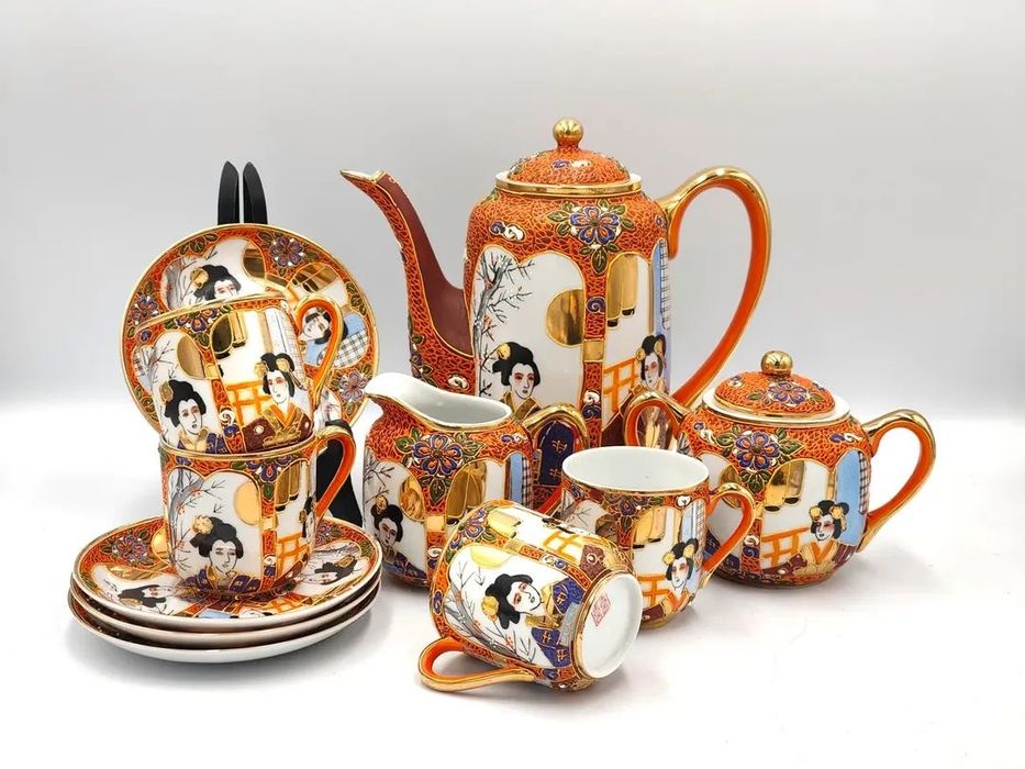 Satsuma Japan Lithophane Geisha“, японски сервиз
японски порцеланов сервиз за кафе,