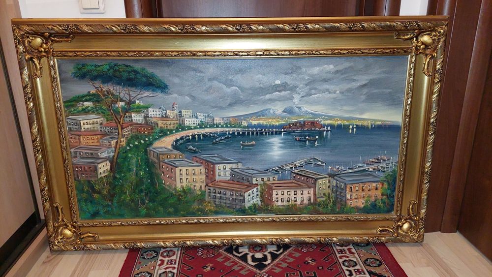 OKaZiE Arta Colectie Tablou PANZA mediteranean Vezuviu Decor sufragerie