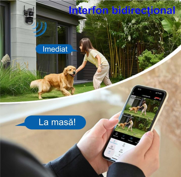 Cameră de supraveghere 4G, 10MP, 5K Ultra HD, Zoom 10X, Night Vision