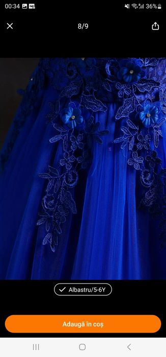 Rochita 5-6 ani  + cerc rochie, purtat 10 minute la poze