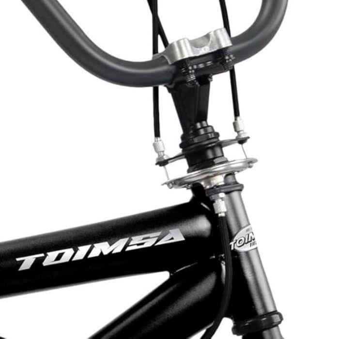 BMX велосипед TOIMSA Full Black 20” – Черен и червен freestyle BMX с 360° ротор и V-Brake