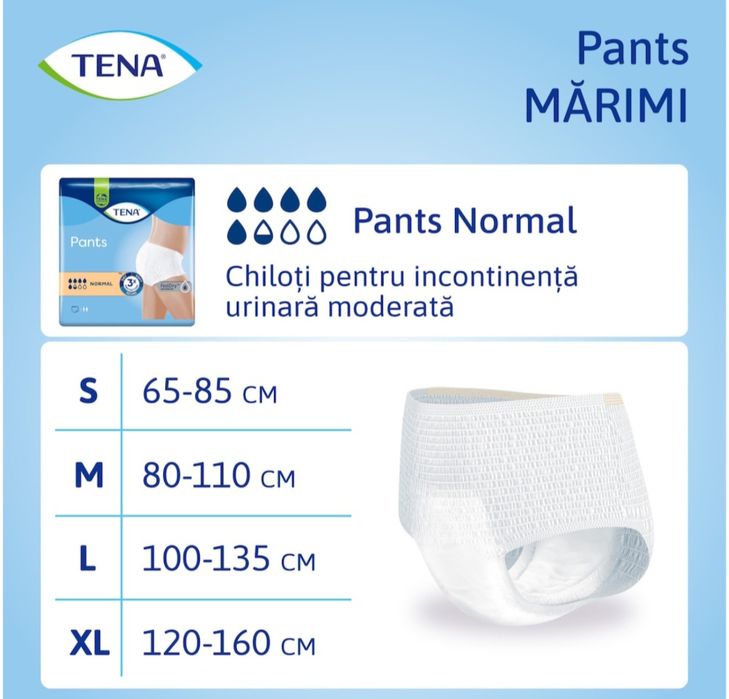 Chilot pentru incontinenta adulti, Tena Pants Normal, marime L, 30 bucati