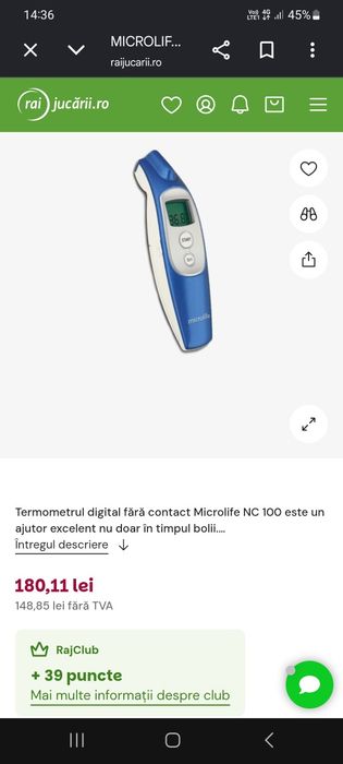 Termometru infrarosu Microlife nou