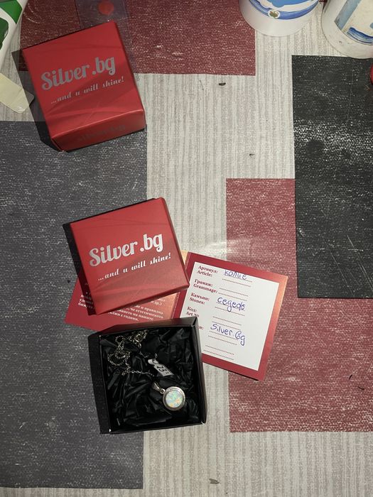 Сребърни колие седеф