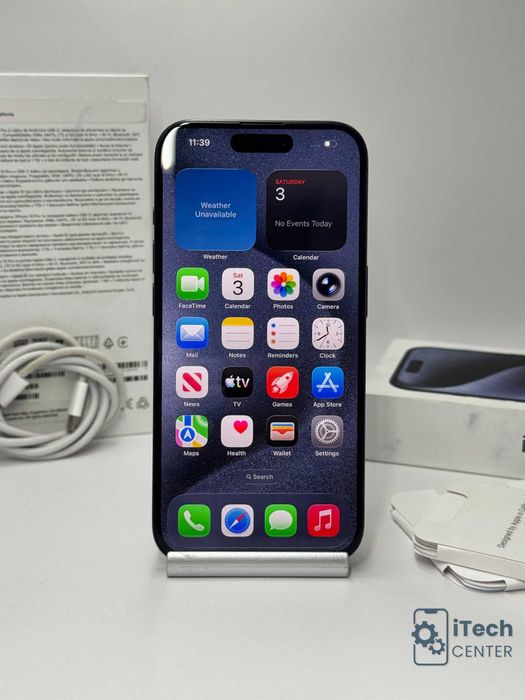 iPhone 15 Pro, 128GB, Blue Titanium, НЕРАЗЛИЧИМ ОТ НОВ, 1г. ГАРАНЦИЯ!