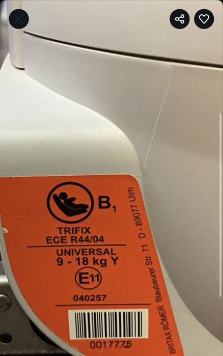 Scaun Auto Britax Romer Trifix2  i-size 9-18kg ISO FIX