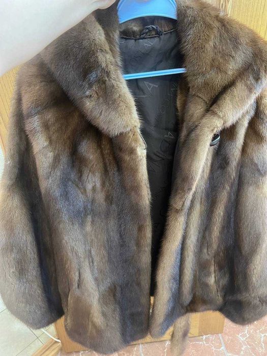 Полушубка норковая, цвет Соболь