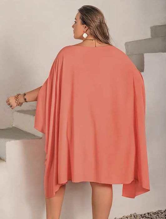 Дамска туника цвят праскова 4XL