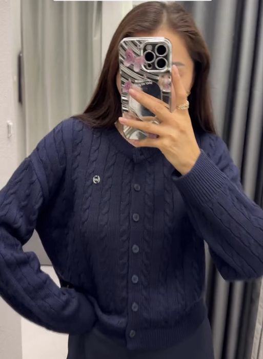 Кардиган темно-снинй, размер стнадарт