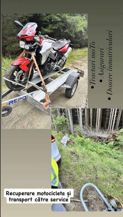 Închiriez remorca motociclete , platforma de inchiriat Tractari moto