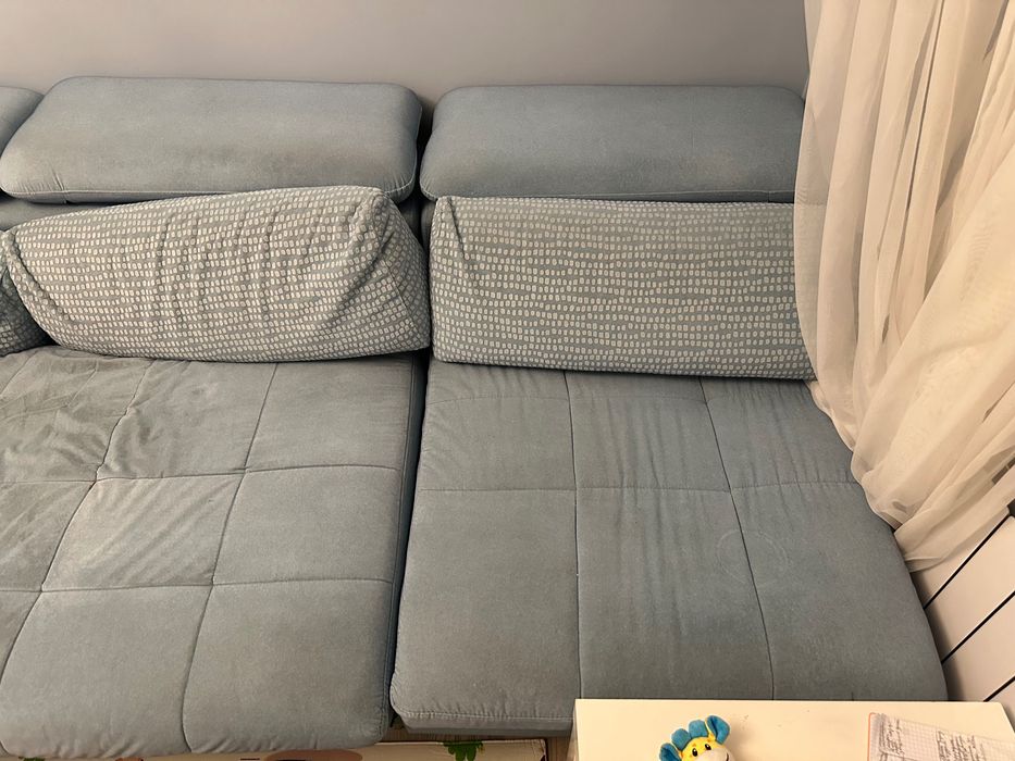 Диван и кресло голубые